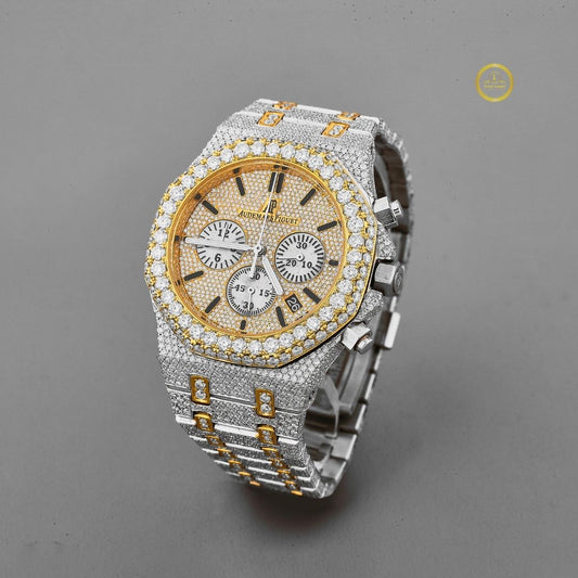 Exclusive IVEVAR Iced Out Roman Numeral Watch Moissanite & Diamond Bling