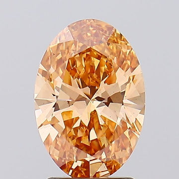 Fine Of 2.12 CT Oval Shape Fancy Vivid Orange Color VS2 Clarity Lab Grown Diamond For One Touch