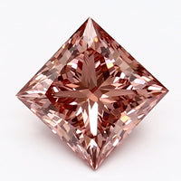 Gift 1.02 CT Princess Shape Fancy Vivid Brown Pink Color VS2 Clarity Lab Grown Diamond For Late Bloom