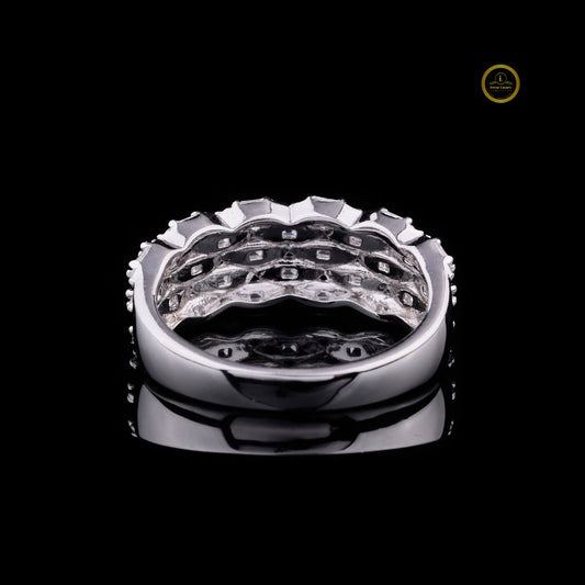 Luxury Silver Wedding Ring for Her VVS Lab-Grown Diamond Design