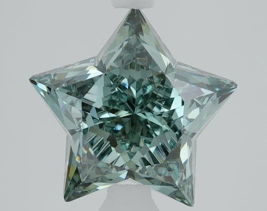 Sparkling 2.39 CT Antique Shape Fancy Vivid Green Color VVS2 Clarity Moissanite Diamond For Her Ring