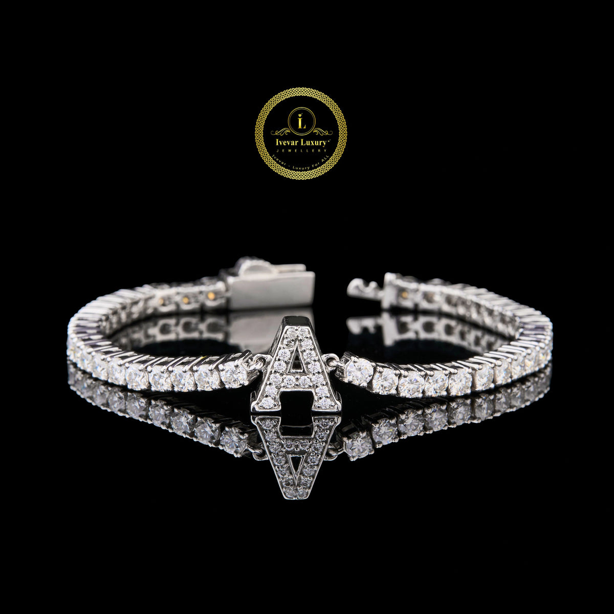 Luxury Pave Letter A Tennis Bracelet