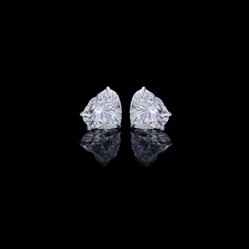 1.55 TCW Elegant Heart Shaped Moissanite Stud Earrings in Polished Silver Sparkling Romantic Jewelry