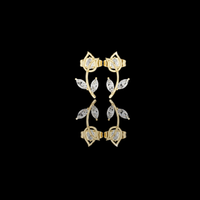 0.54 TCW Elegant Leaf Stud Earrings with Marquise Cut Brilliance Lab Grown Diamond