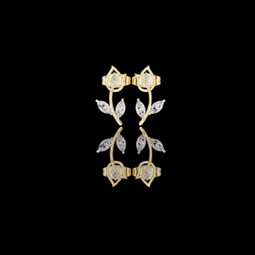 0.54 TCW Elegant Leaf Stud Earrings with Marquise Cut Brilliance Lab Grown Diamond