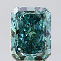 Brilliant Of 4.01 CT Emerald Shape Fancy Vivid Bluish Green Color VS2 Clarity Lab Grown Diamond For One Step