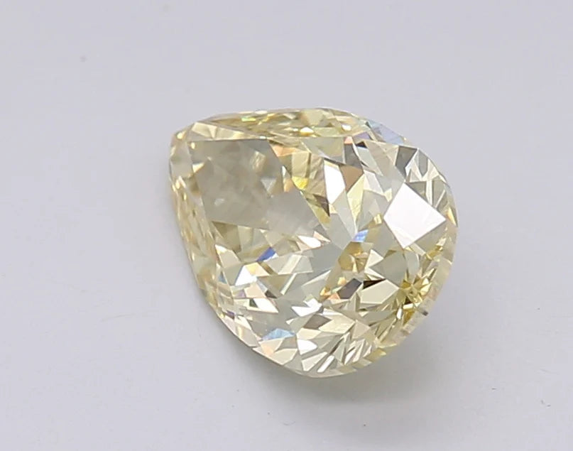 Bright 1.51 CT Pear Shape Fancy Intense Yellow Color VS1 Clarity Moissanite Diamond For Last Glow
