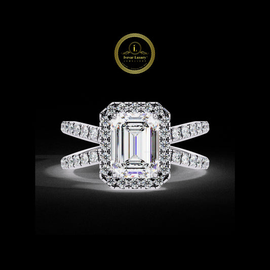 Old World Charm Emerald Moissanite Diamond Ring by Ivevar