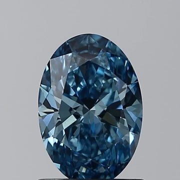 Luxury Of 0.90 CT Oval Shape Fancy Vivid Blue Color VS1 Clarity Moissanite Diamond For Propose