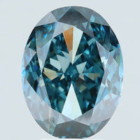 Shiny Of 4.11 CT Oval Shape Fancy Vivid Blue Color VS2 Clarity Moissanite Diamond For Bright Pause