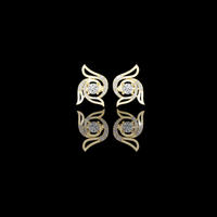0.58 TCW Signature Moissanite Round Cut Winged Swirl Diamond Stud Earrings For Her
