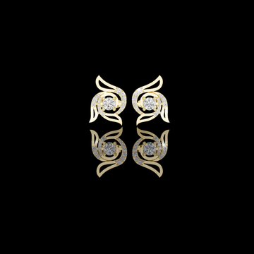 0.58 TCW Signature Moissanite Round Cut Winged Swirl Diamond Stud Earrings For Her