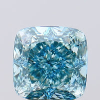 Luxurious 3.18 CT Cushion Shape Fancy Vivid Blue Color VS1 Clarity Moissanite Diamond For Engagement Ring