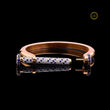 Blue Sapphire Pave Bar Bangle Bracelet - view 2