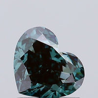 Stunning Of 1.02 CT Heart Shape Fancy Deep Green Color VS2 Clarity Lab Grown Diamond For First Ease