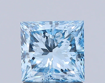 Great Princess Shape Fancy Vivid Blue Color 1.24 CT SI2 Clarity Moissanite Diamond For Gift Ring