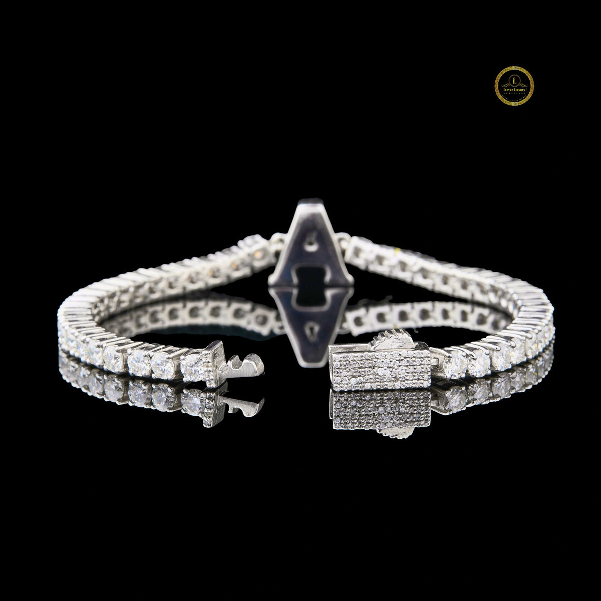 Luxury Pave Letter A Tennis Bracelet - view 2