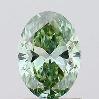 Designer Of 0.78 CT Oval Shape Fancy Vivid Green Color VS1 Clarity Moissanite Diamond For Kind Hours