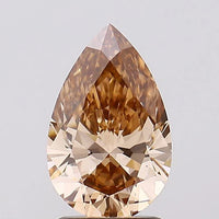 Bright 1.58 CT Pear Shape Fancy Light Brown Color VS1 Clarity Moissanite Diamond For Anniversary Ring