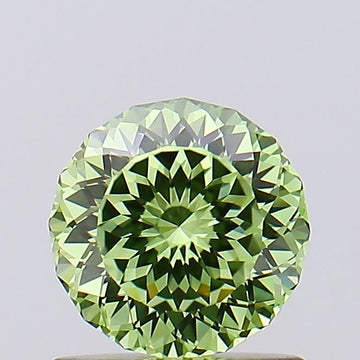 Brilliant 0.93 CT Round Shape Fancy Vivid Green Color VVS1 Clarity Lab Grown Diamond For Bare Light
