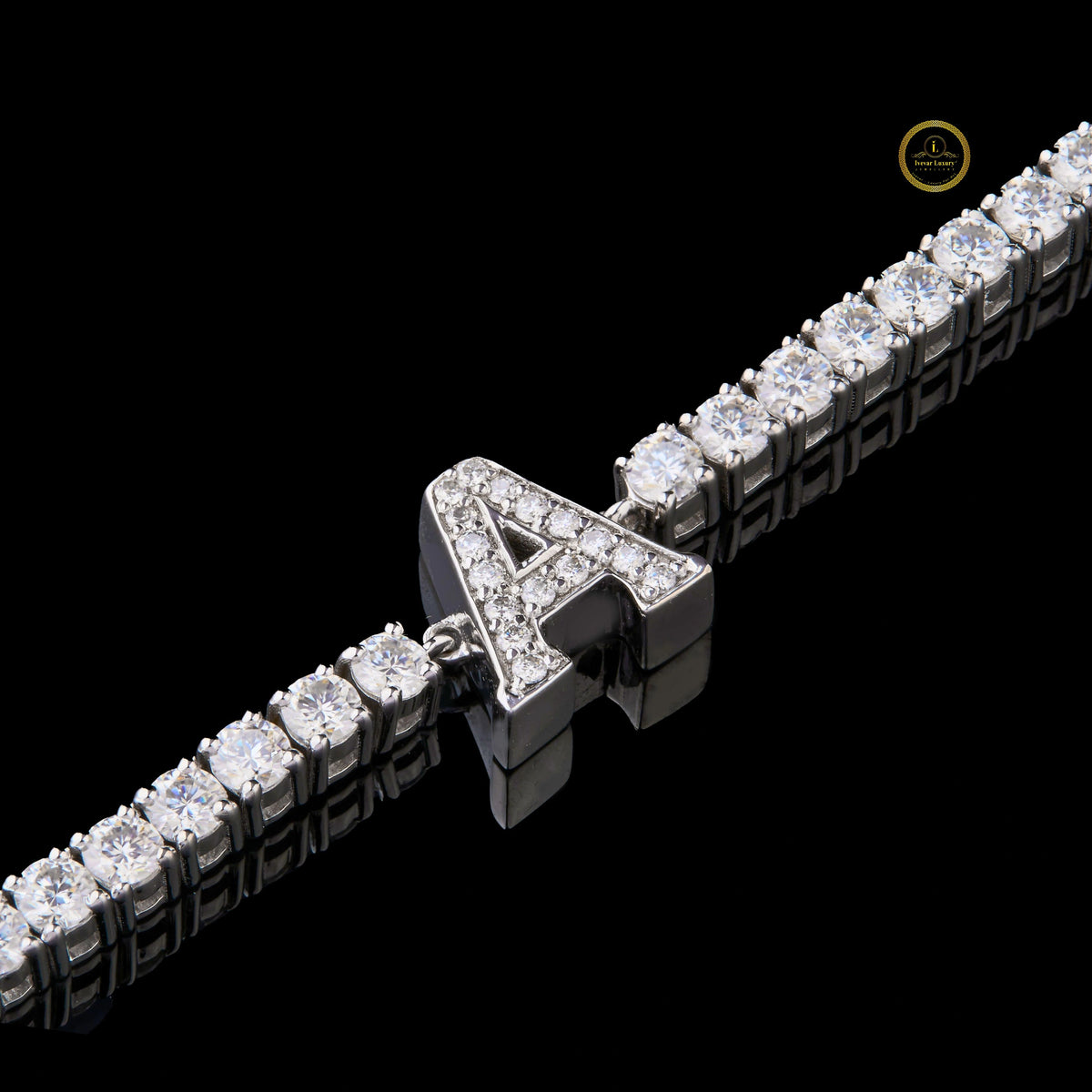 Luxury Pave Letter A Tennis Bracelet - view 3