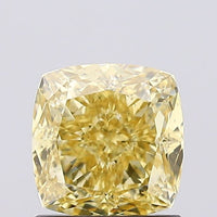 Latest 1.14 CT Cushion Shape Fancy Vivid Yellow Color VS2 Clarity Moissanite Diamond For Gift Ring