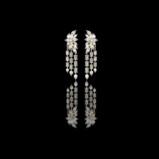 2.63 CT Grand Multi Shape Lab Grown Chandelier Earrings Trending Statement Drop Jewelry