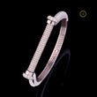 Iced Bar Cuff Bracelet – White Tone Luxury Design - view 3