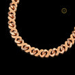 Luxury Rose Gold Cuban Link Chain Textured Hip Hop Necklace - view 3