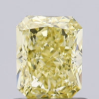 Sparkling 0.74 CT Radiant Shape Fancy Vivid Yellow Color VVS1 Clarity Lab Grown Diamond For New Song