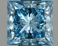 Her 1.07 CT Princess Shape Fancy Vivid Blue Color VS2 Clarity Lab Grown Diamond For Sweet Wait