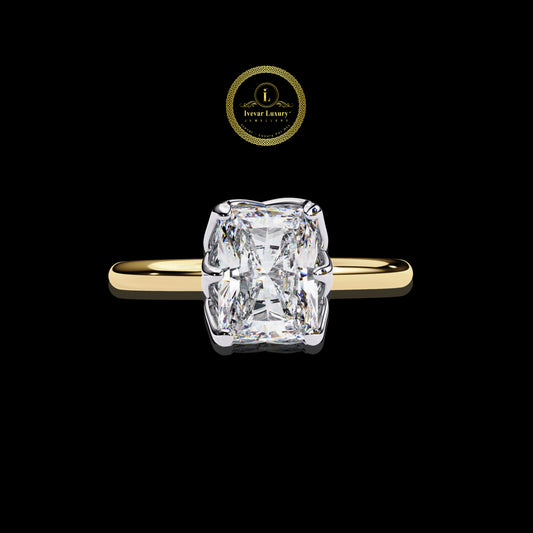 Solid Real Gold Lab Grown Diamond Ring Luxury Wedding & Engagement Rings for Women