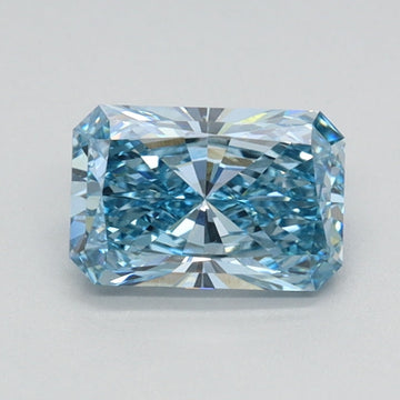 Minimalist 0.76 CT Radiant Shape Fancy Intense Blue Color VVS1 Clarity Lab Grown Diamond For Bare Light