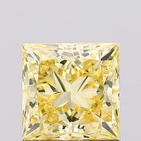 Custom 1.12 CT Princess Shape Fancy Vivid Yellow Color VS2 Clarity Lab Grown Diamond For New Quiet