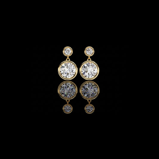 2.20 TCW Sophisticated Moissanite Bezel Set Radiant Round Diamond Earring for the Discerning
