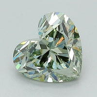 Great Of 1.08 CT Heart Shape Fancy Green Color VS2 Clarity Lab Grown Diamond For Held Gaze