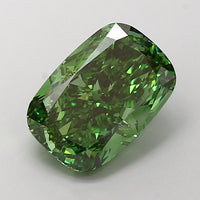 Experience Luxury 3.26 CT Cushion Shape Fancy Vivid Green Color VS1 Clarity Moissanite Diamond For Custom Ring