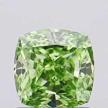 Vintage 1.04 CT Cushion Shape Fancy Vivid Green Color VVS1 Clarity Lab Grown Diamond For One Wish