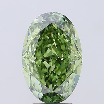 Excellent 4.24 CT Oval Shape Fancy Vivid Brownish Green Color VS1 Clarity Lab grown Diamond For Cocktail Ring