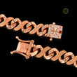 Luxury Rose Gold Cuban Link Chain Textured Hip Hop Necklace - view 4