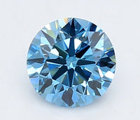Great 0.93 CT Round Shape Fancy Vivid Blue Color VVS1 Clarity Lab Grown Diamond For One Glance