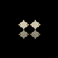 0.49 TCW Elegant Moissanite Diamond Cluster Stud Earrings with Round Floral Inspired Design For Occasion