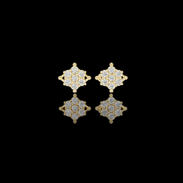 0.49 TCW Elegant Moissanite Diamond Cluster Stud Earrings with Round Floral Inspired Design For Occasion