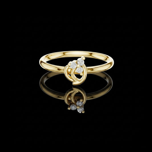 0.3 TCW Precious Lab Grown Round Cut Diamond Ring For One Wish