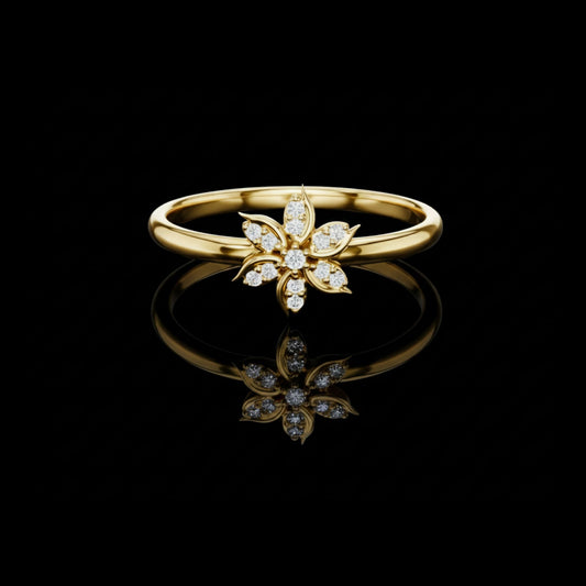 0.40 TCW Sparkling Moissanite Round Cut Diamond Ring For Reflection