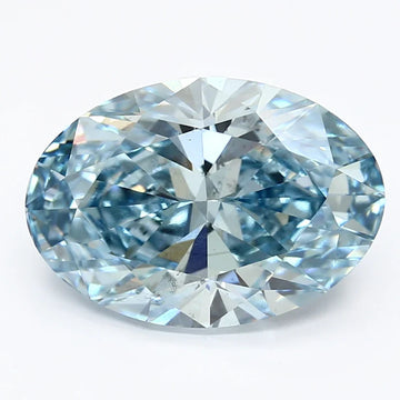 High Quality Of 4.15 CT Oval Shape Fancy Vivid Blue Color VS2 Clarity Moissanite Diamond For Clear Path