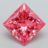 Elegant 4.06 CT Princess Shape Fancy Vivid Pink Color VS1 Clarity Moissanite Diamond For Wedding Ring