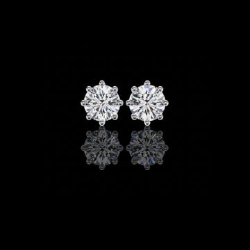 2.60 TCW Ultimate Collection of Luxury Round Cut Lab Created Diamond Six Prong Solitaire Elegance Earring