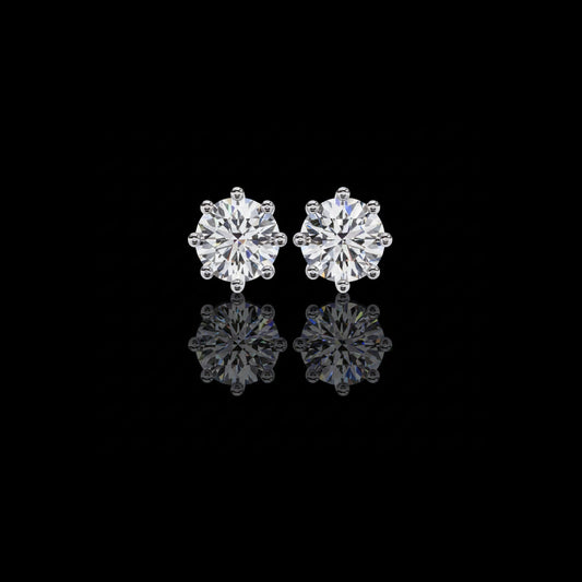 2.60 TCW Ultimate Collection of Luxury Round Cut Moissanite Diamond Six Prong Solitaire Elegance Earring