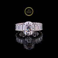 Women Oveal Cut Moissanite Diamond  With Bugget Diamond Full Bling Bling Ring by Ivevar.